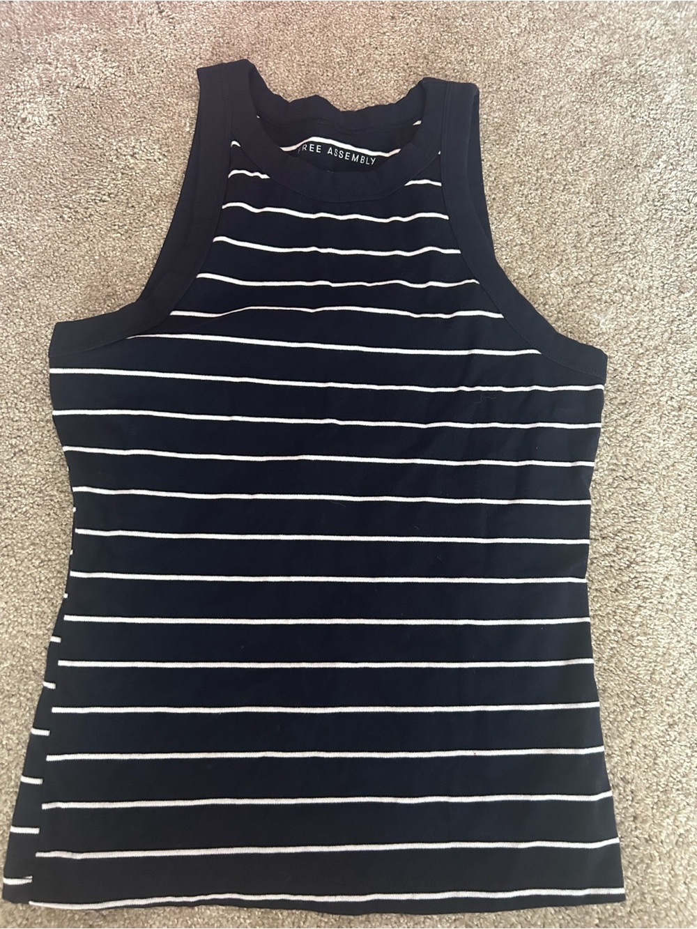 Women's blue Stripe Sleeveless Tank